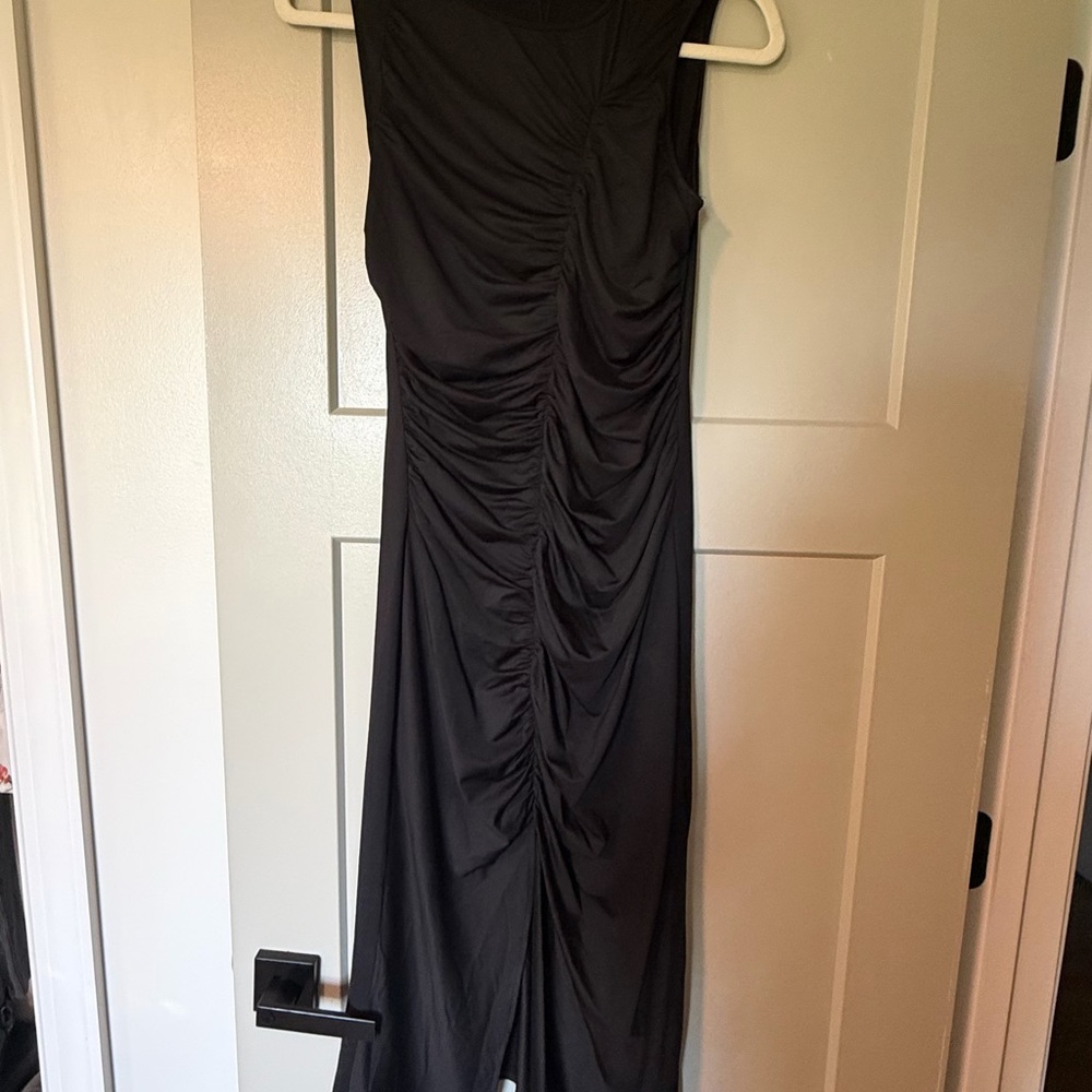 Collective Concepts Black Ruched Sleeveless Dress
